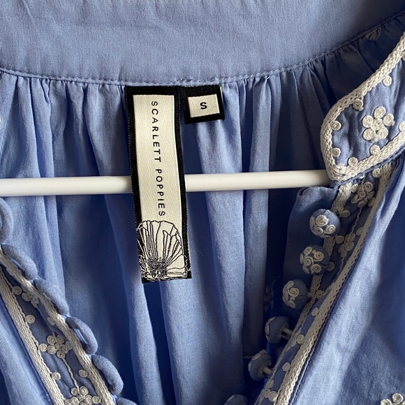 Scarlett Poppies Blue Embroidered Women's Top - Picture 2 of 12